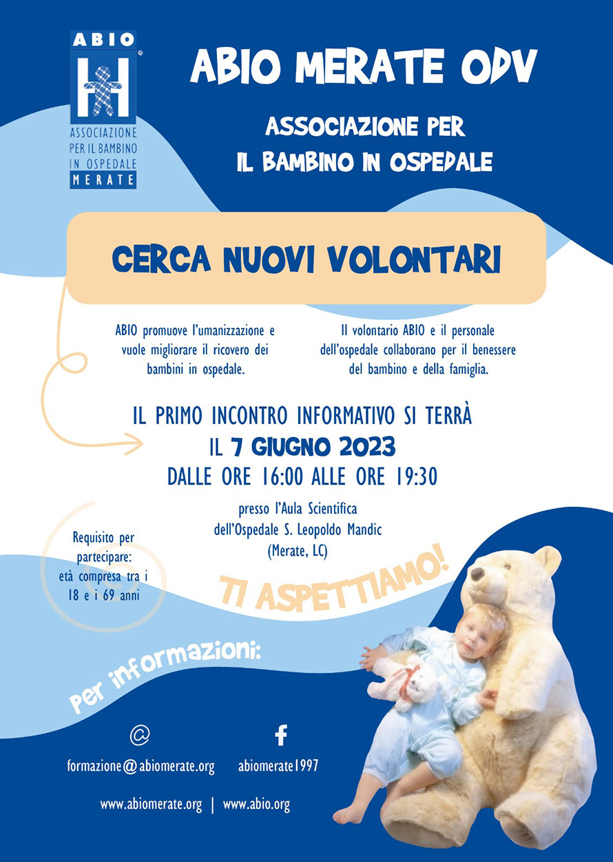 Corso di formazione di base per Volontari da destinare al Reparto di Pediatria dell’Ospedale di Merate - ABIO Merate